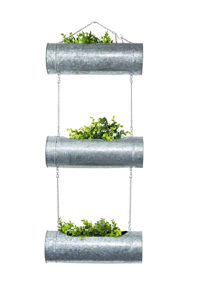 three pot hanging planter Cera Metal 3 Tiered Hanging Planter