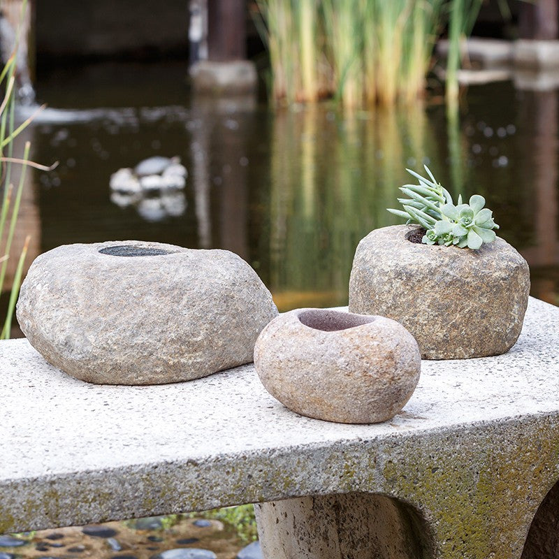 rock pots for plants Garden Age Supply River Stone Pots - Large