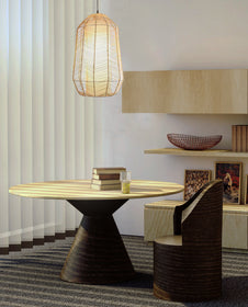 Lacey Rattan  woven Pendant Lamps- Round  and Tall