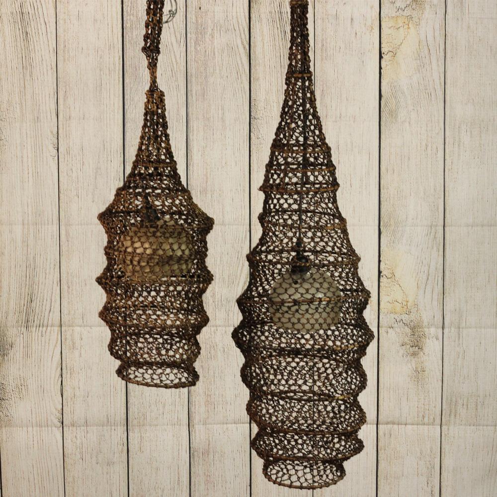 anchovy fishing with lamps and nets Fishermen Net Pendant Lamps