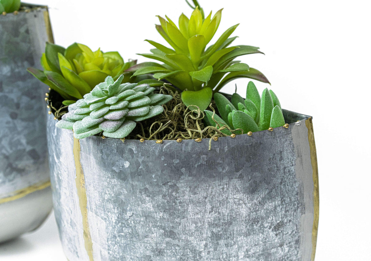 artisan plant pots Set of 3 Briza Pocket Wall Hanging Planters & Tabletop Planters by Art