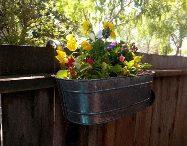 Kalalou NZK1020 Oblong Zinc Planters with Brass Detail (Set of 2)